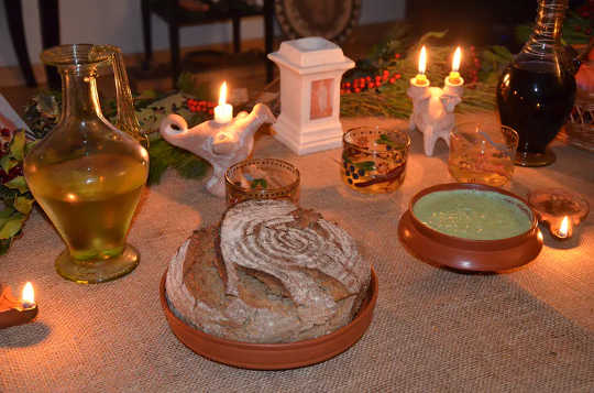 Some people still celebrate Saturnalia today with food and drink. Some people still celebrate Saturnalia today with food and drink.