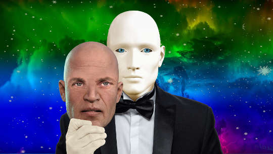 Is There a Right Way of Interpreting Dreams? holding up a mask of a man's face