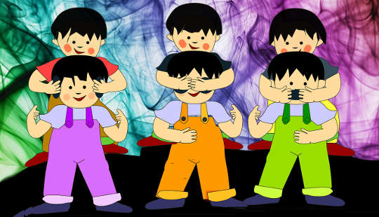 Death Denial: Is No News Good News? hear no evil, see no evil, speak no evil image of children