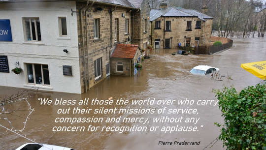 houses and street flooded