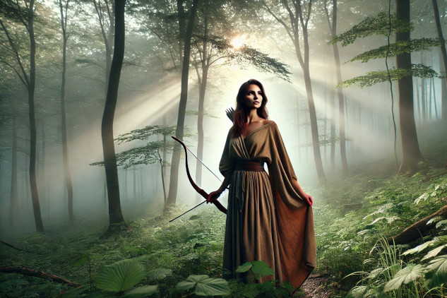 Being Wildly You: Finding the Huntress Within a woman standing tall holding a bow in her hand