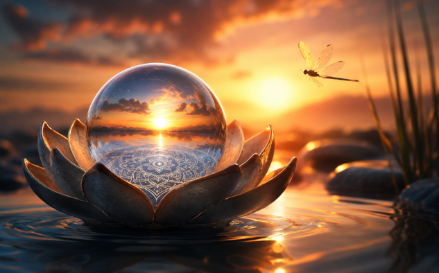 crystal ball planet in lotus